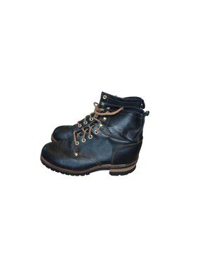 Golden Fox ALP Black Leather Combat Moto Lace Up Boots Men's Size 9 Gorpcore